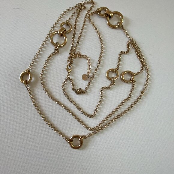 Talbots Gold Long Double-Strand Necklace - Picture 7 of 10